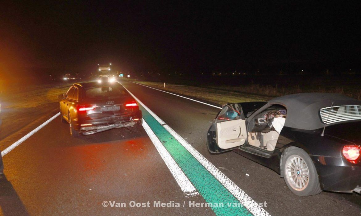 Kopstaart aanrijding op N34 nabij verkeersplein Gieten – The photo only has value when it is taken